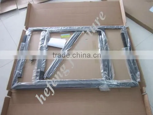 2015 hot sale tempered glass black leg coffee table