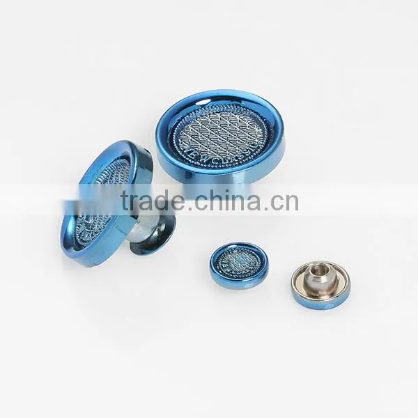 Fashion blue shirt button rivets jean jacket metal buttons