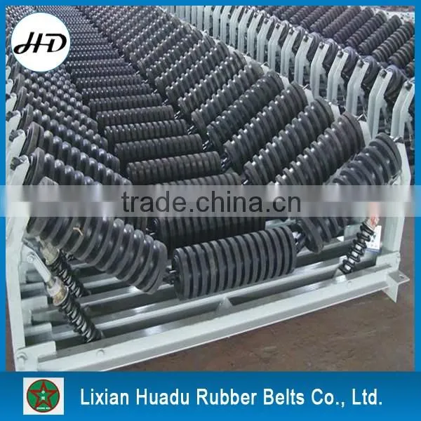 Rubber ring type conveyor impact roller, carrying roller, impact trough idler roller Impact Troughing Idlers