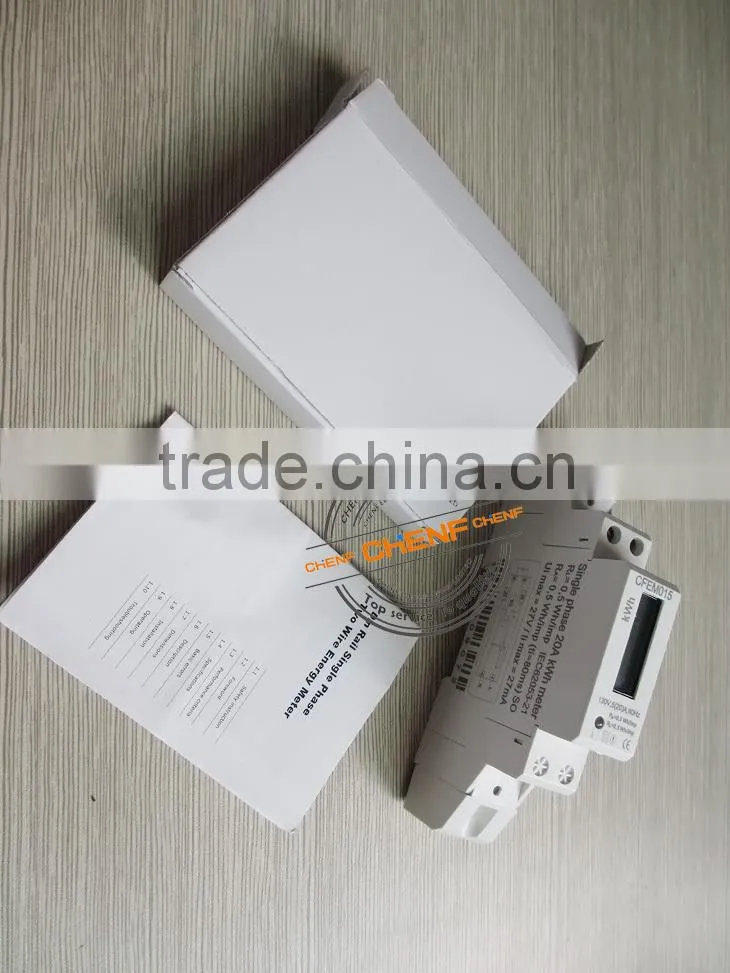 High Quality 120v 60hz 35mm Standard Din Rail Wattmeter , Solar System Use Single-phase Power Watt Meter