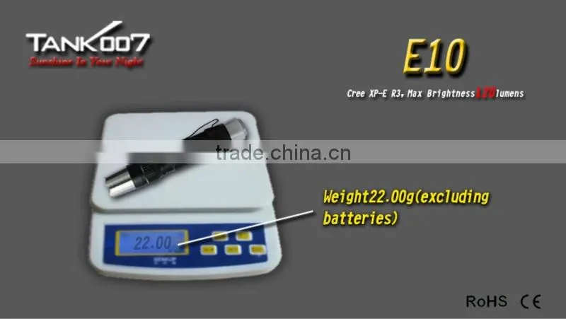 mini LED flashlight with pocket clip TANK007 E10