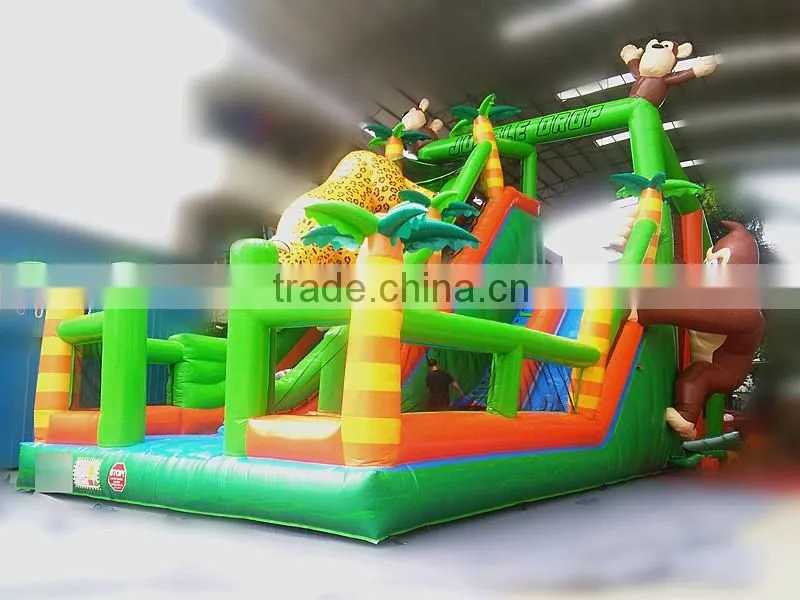 2016 Giant Jungle Drop Inflatable Sports Game Obstacle Course for Sale
