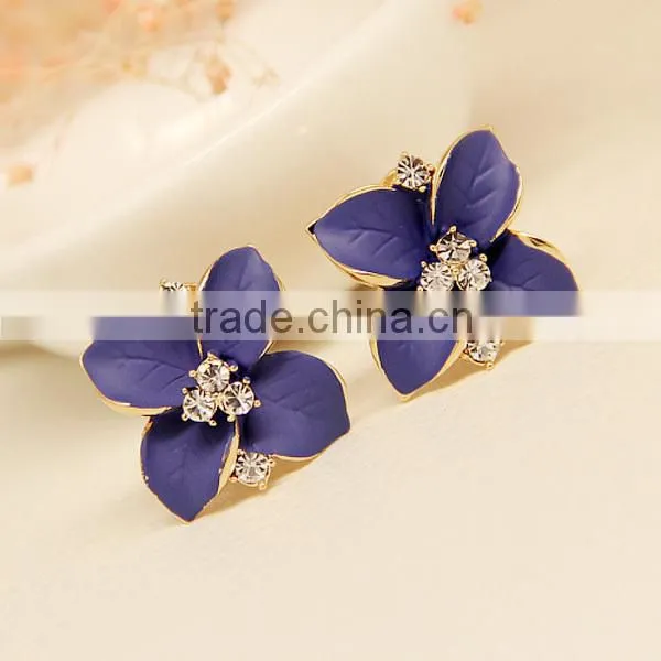 vogue cheap flowers diamonds charming jewelry earring