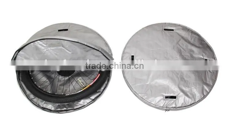 Polyester Bicycle carry Bag Folding Bike Bag with Wheels with two pieces spare tire RYB075