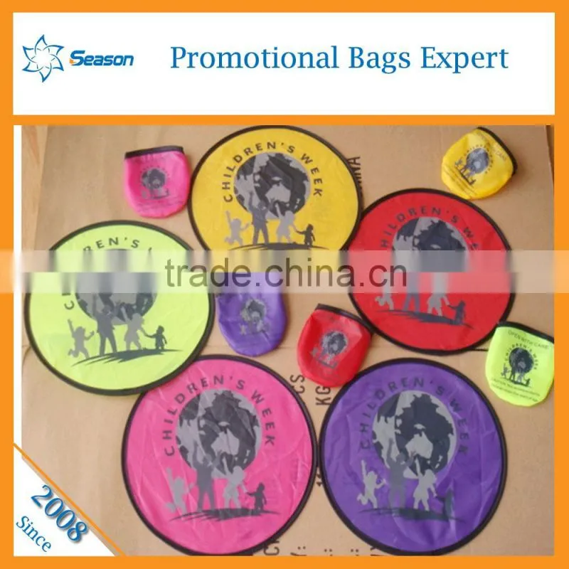 Wholesale foldable frisbee fan flying disc customised fabric frisbee Folding Pocket Frisbee