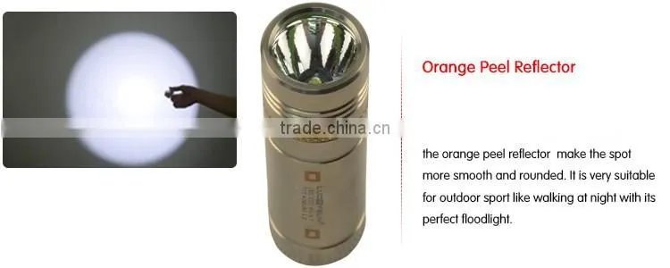 Transparent reflector Grade 2 Titanium Alloy Q5 300lm Memory 6-Mode Led Flash Light mini pocket size