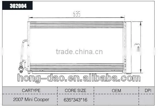 auto condenser for Mini Cooper 2007