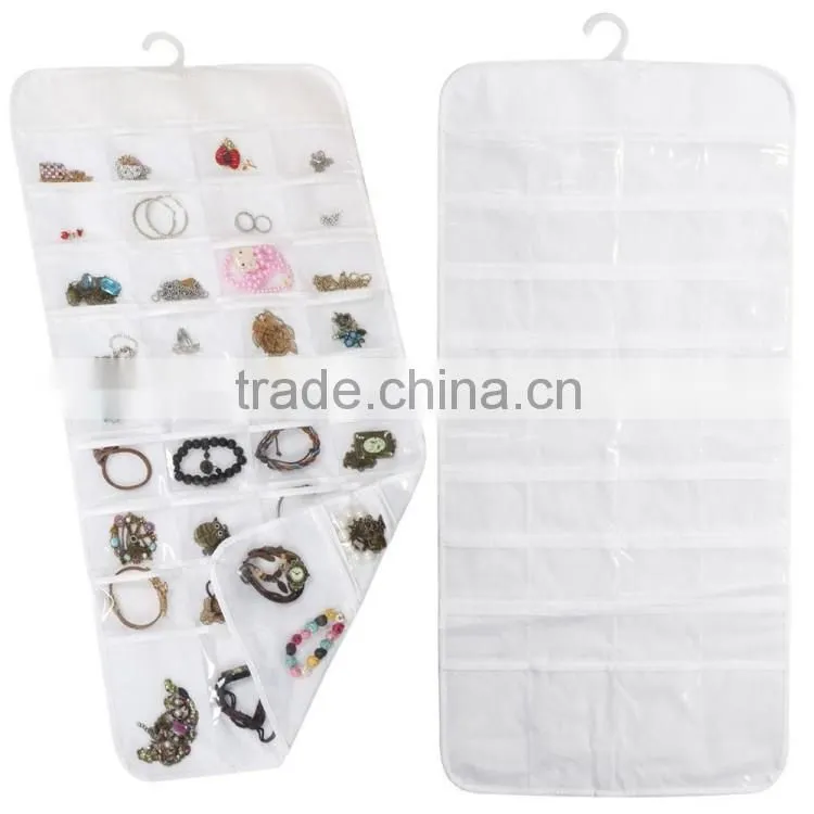 72 Pockets Hanging Jewelry Organizer Earring Storage Bag