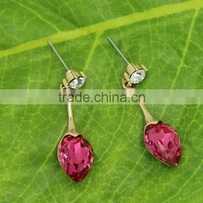 High Quality Deep Pink Fashion Drop Earring Wholesale J0704F07