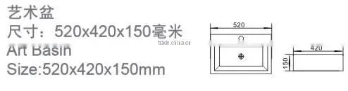 new design art basin ceramic bathroom white basin square shape new design single hole wash basinYB003