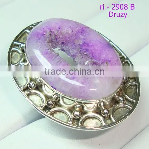 925 Stamped Sterling Silver Rainbow Moonstone Semi Precious Gemstone Ring