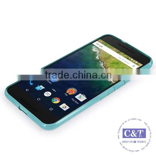 C&T Popular ultra-thin transparent soft tpu gel case back cover for huawei nexus 6p