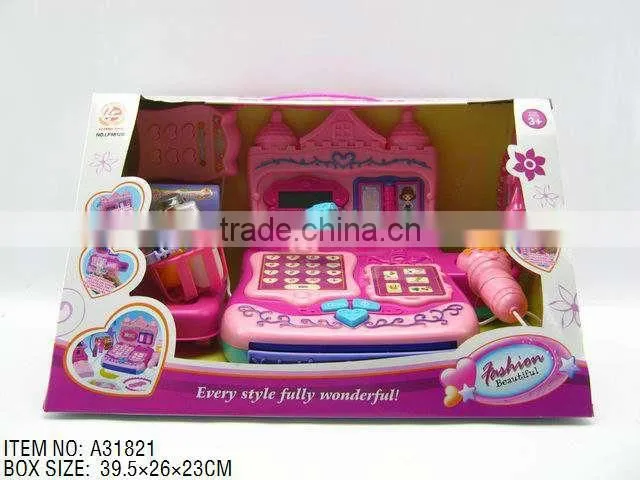 2014 Plastic Kids Toy Cash Register With Microphone