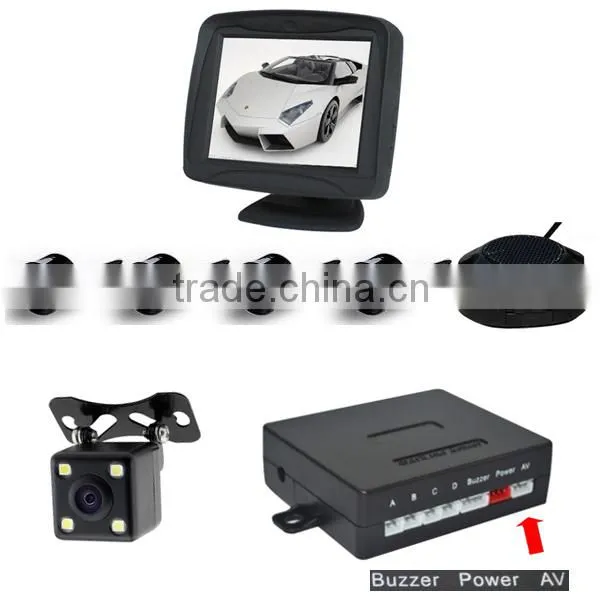 led parking sensor system car reverse backup radar with 3.5inch monitor camera