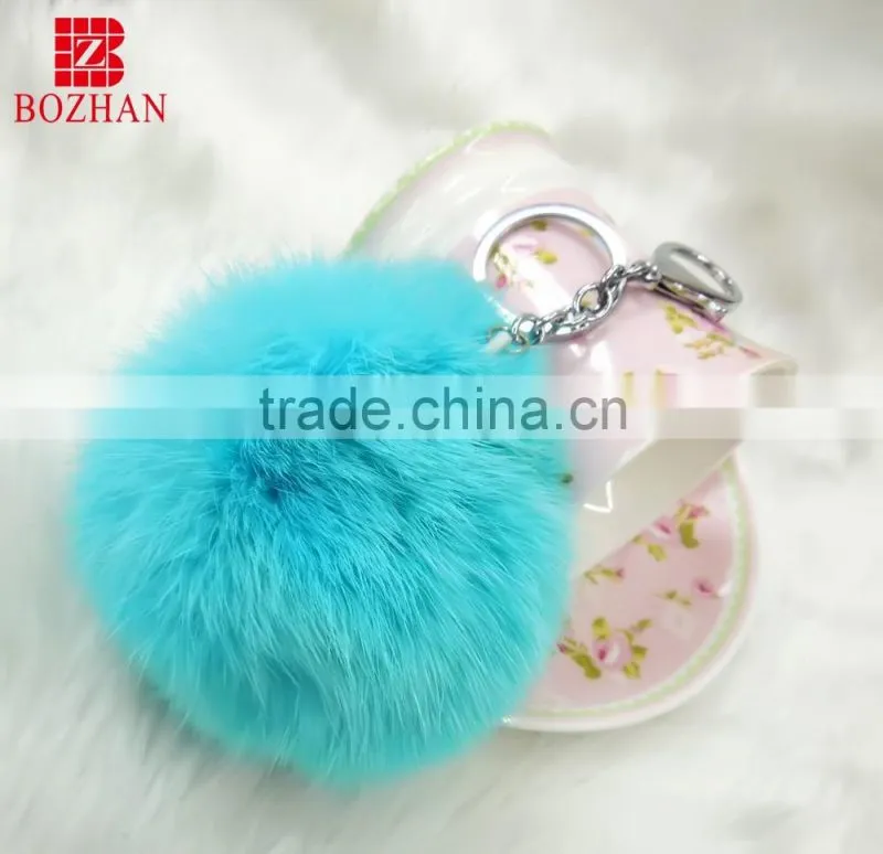 Cute pom pom handbag accessories key holder for gift