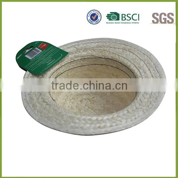 white wholesale mens straw hat decorate straw folding straw hat