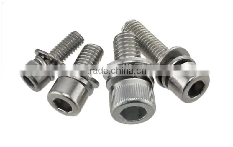 ISO4762 Hex Bolt With Flat Gasket and Spring Washer