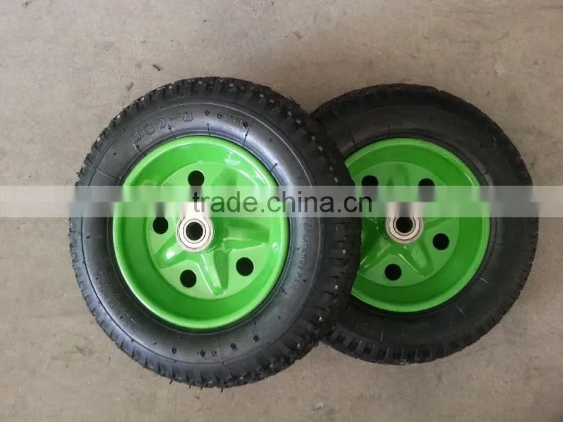 Turkey market 14 inch wheelbarrow rubber wheel 3.50-8