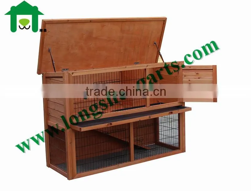Double decker wooden rabbit house