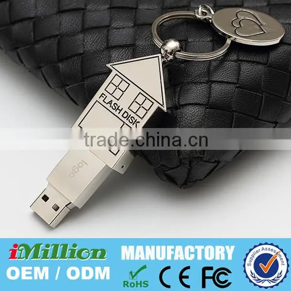 House Metal usb flash 8GB wholesale customized logo for gift or use