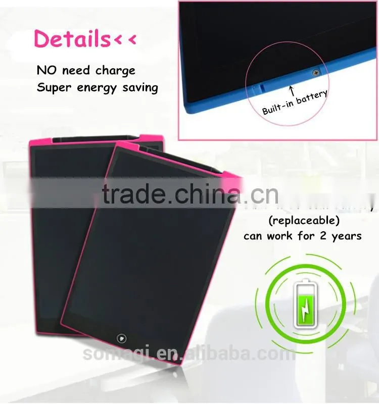 12 Inch e-Writer LCD Writing Tablet Digital Drawing Pad with Stylus-6 Colors Children Magic Drawing Board Paperless