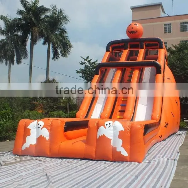 Hot sale Halloween inflatable slide pumpkin inflatable slide