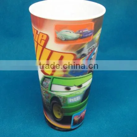 plastic 3d water cup red mug cup 3d promotional for ads