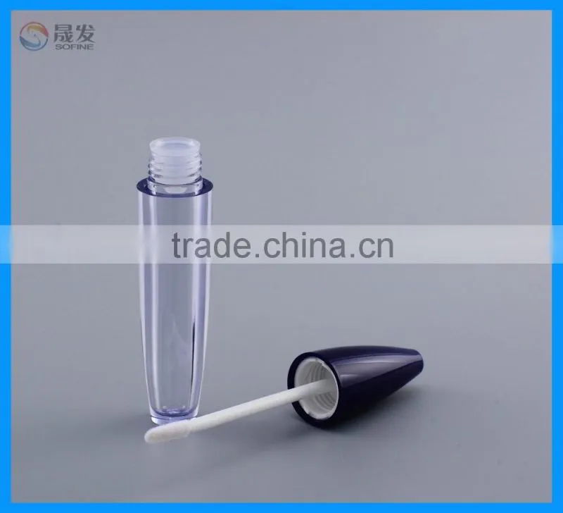 Plastic Empty Lip Gloss Tube with Applicator Brush Cap