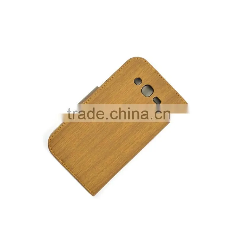 2016 Hot Sales PU Leather Case for iphone6 by Wooden Lines Grain and Suitable for Business Man with Card Slots and Big Magnet