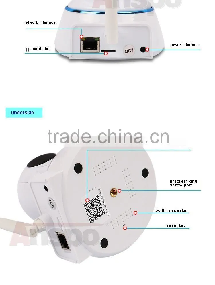 Factory Wholesale Plug and Play 720P Wifi Camera P2P Wireless Camera With Memory Card