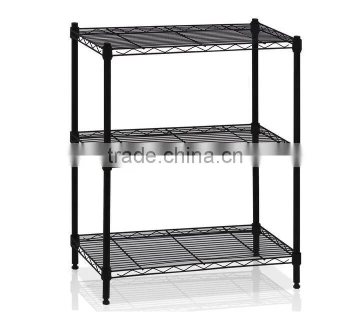 3 tiers Steel Metro shelf ;Steel Wire Shelf System with Chrome finish