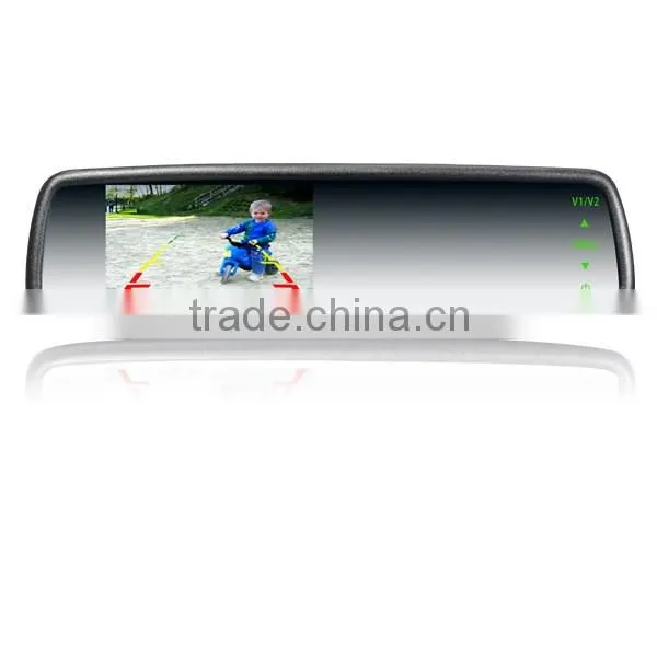 2016 new design 4.3inch high brightnedss rearview mirror monitor with hot keys and auto backup display