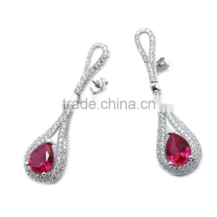 925 silver jewelry ruby jewelry micro pave setting zircon fashion design