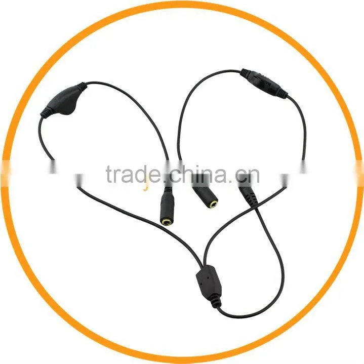 3.5mm Audio Y Splitter Cable with Volume Control Black from dailyetech