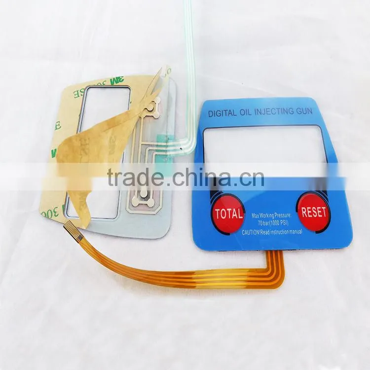 membrane switch embossing keypad with tactile effect LED big window
