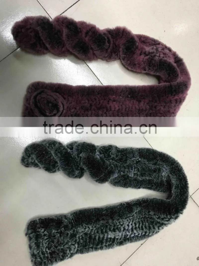 Fashion Style Fur Scarf Shawl / Rex Rabbit Fur Scarf From China
