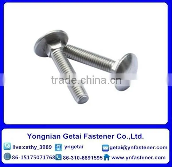Round head bolts,Grade A,B,C, with black /yellow zinc plated/blue white