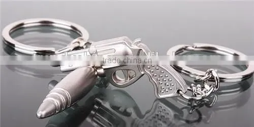 lovers keychain souvenir gun and bullet metal key ring