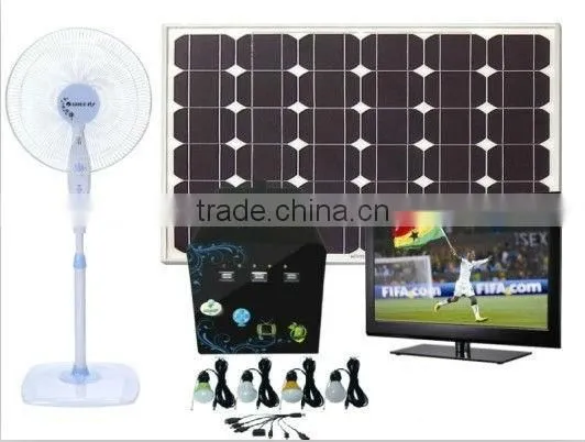 DC portable solar lighting system for makeshift house backup power with mobile charger