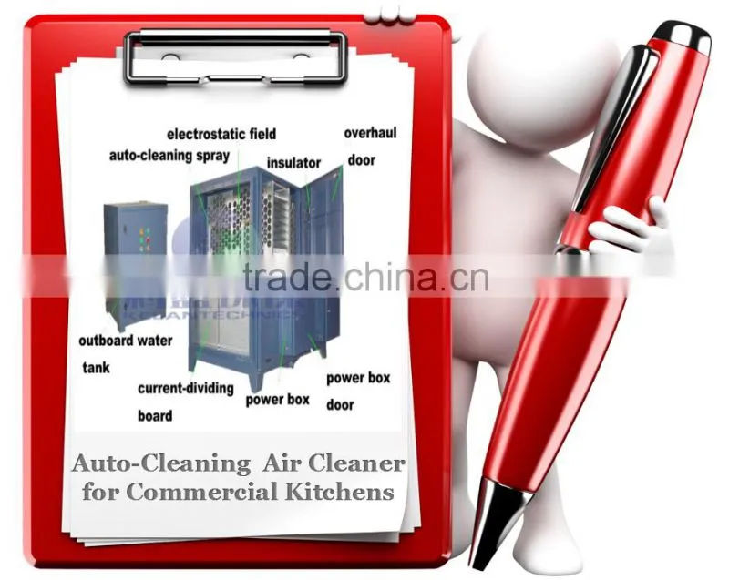 Auto-Cleaning Air Cleaner for Commercial Kitchens