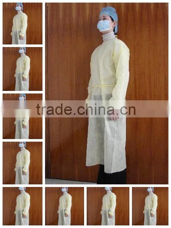 disposable yellow pp surgical gown