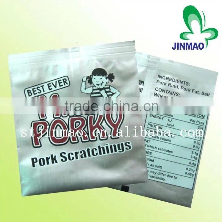 Custom printed plastic back sealed bags