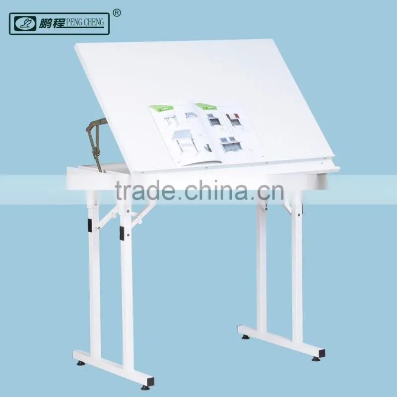 Modern Manual Hand Crank wood drafting desk