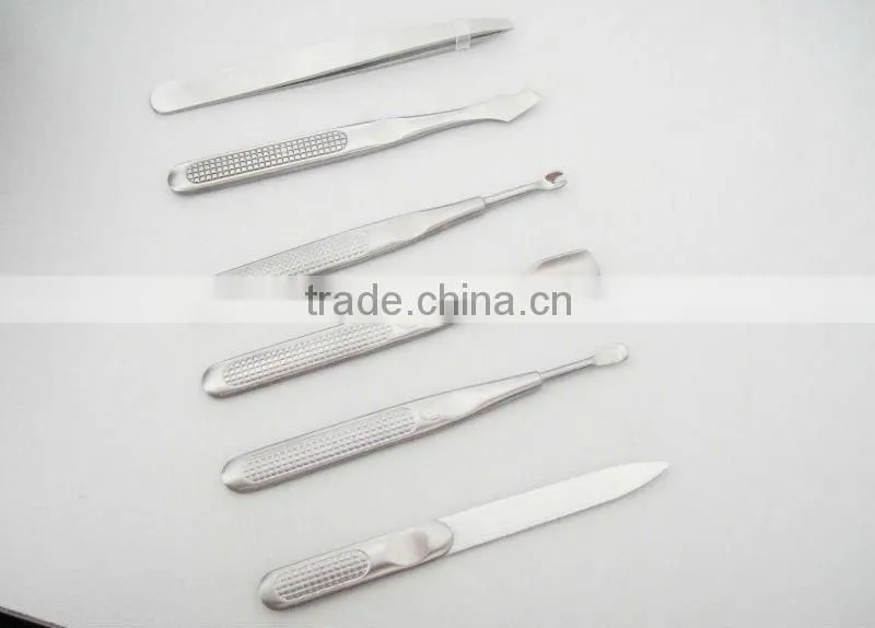 7PCS fancy color animal / snake leather print case carbon steel manicure Set - Direct Manufacturer