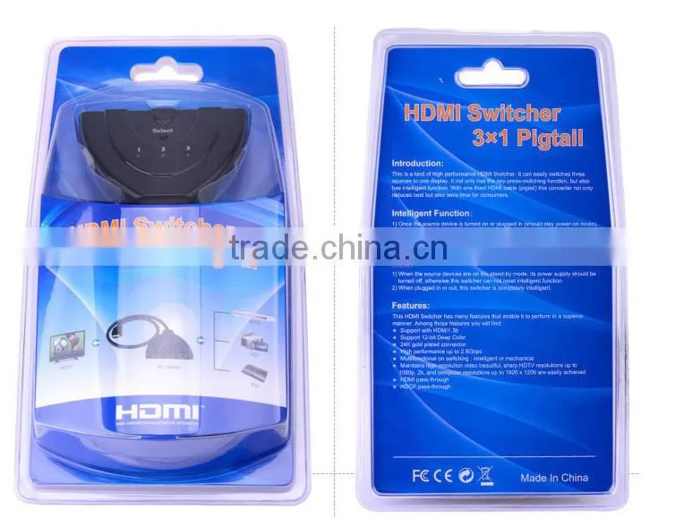 3 port hdmi switch switcher selector with remote 1080P HDTV PS3