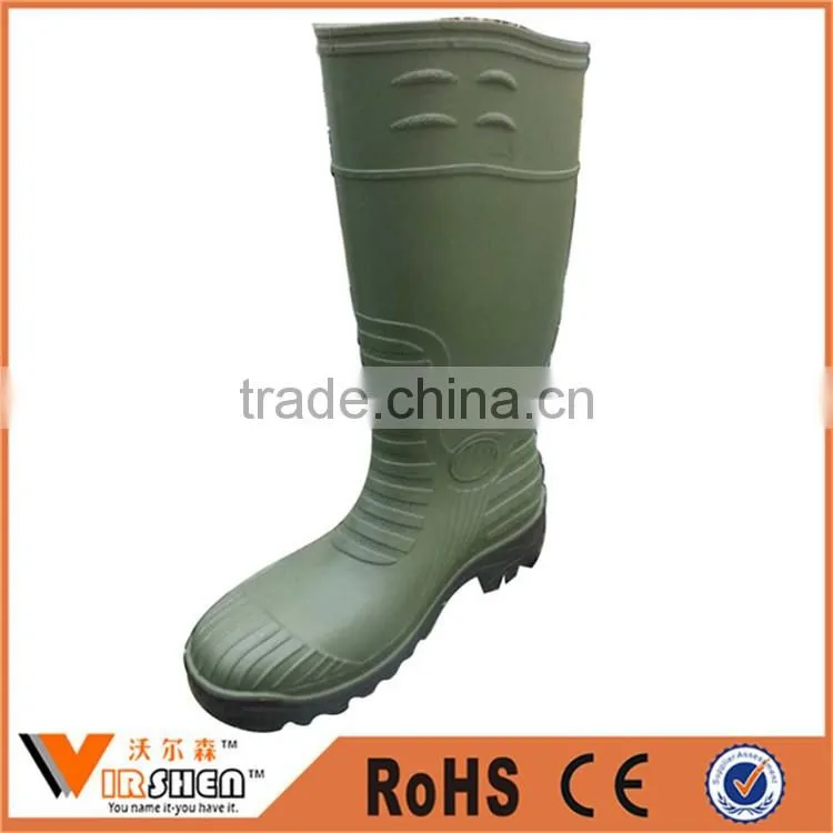 Fashion and Popular PVC steel toe wellington safety gumboots for construction