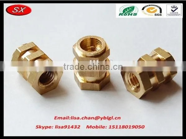 m4 Internal Thread Aluminum Round Nut with Yellow Zinc