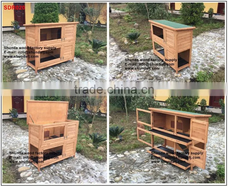 SDR020 Commercial Luxury rabbit cage wooden rabbit cage with Hay rack