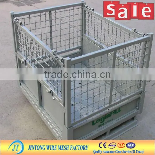 high end warehouse foldable steel metal storage cage