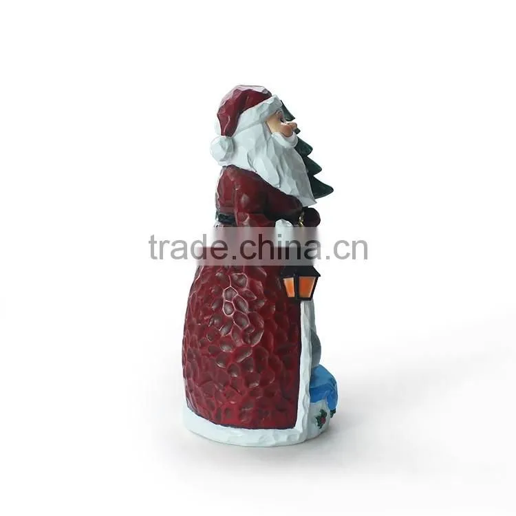 New year polyresin lifelike santa claus sculpture